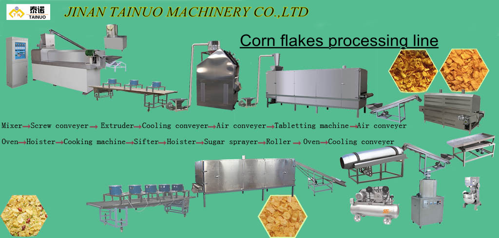 Πλήρεις αυτόματες δημητριακά προγευμάτων/νιφάδες καλαμποκιού που κατασκευάζουν τη μηχανή