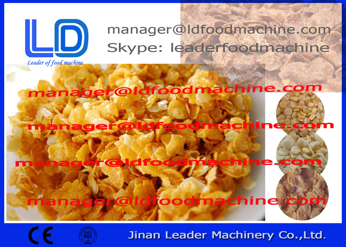Μηχανή νιφάδων καλαμποκιού δημητριακών προγευμάτων μεγάλης περιεκτικότητας/εξοπλισμός επεξεργασίας σιταριού